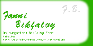 fanni bikfalvy business card